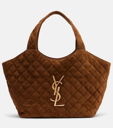 Borsa Icare Medium in suede matelassé - Saint Laurent - Modalova