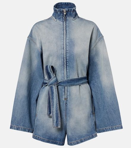 Alaia Belted cotton denim romper - Alaia - Modalova