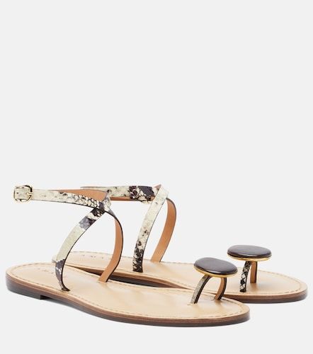 Kigali snake-effect leather sandals - Amanu - Modalova