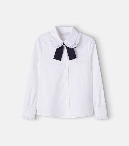 Camicia in cotone con fiocco - Monnalisa - Modalova