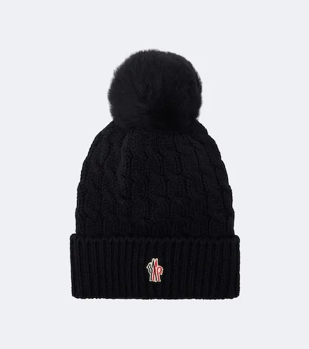Cable-knit virgin wool beanie - Moncler Grenoble - Modalova