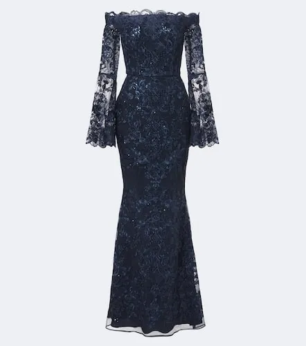 Vestido bustier de encaje con lentejuelas - Elie Saab - Modalova
