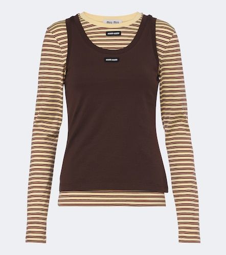 Set de camiseta y tank top de jersey de algodón - Miu Miu - Modalova
