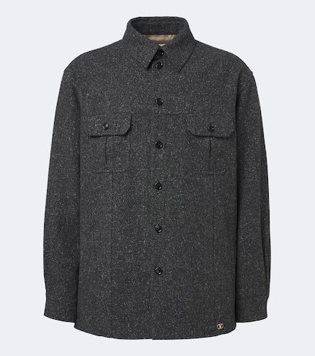 Giacca camicia VLogo in misto lana e seta - Valentino - Modalova