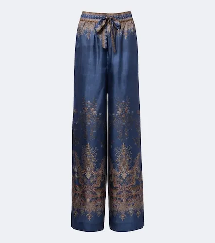 Valiant printed silk satin wide-leg pants - Zimmermann - Modalova