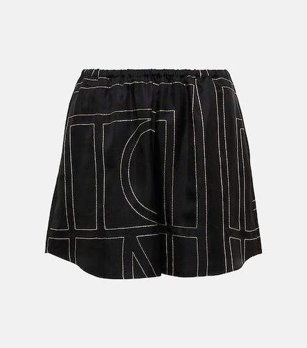 Toteme Shorts de seda con logo - Toteme - Modalova