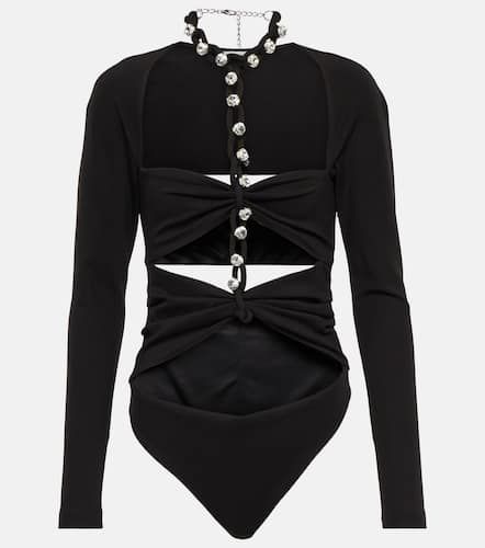 Chain-link crystal-embellished jersey bodysuit - Area - Modalova