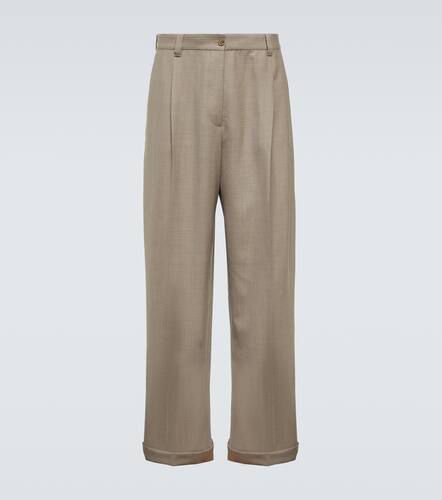 Wool gabardine wide-leg pants - Miu Miu - Modalova