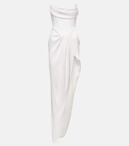 Bridal draped satin crÃªpe bustier gown - Alex Perry - Modalova