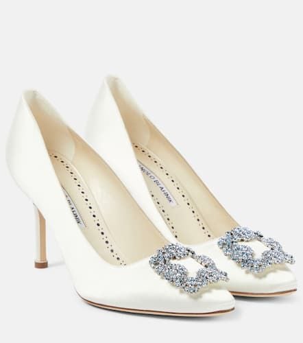 Bridal Hangisi 90 embellished satin pumps - Manolo Blahnik - Modalova