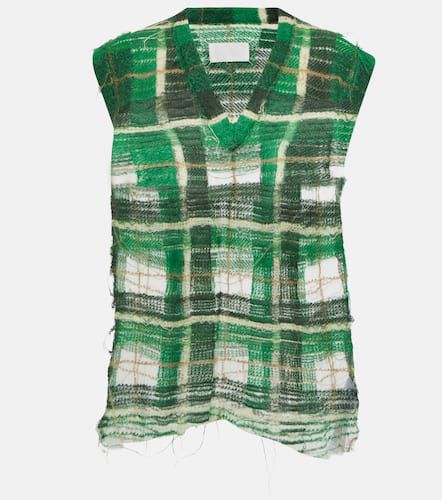 Distressed checked mohair-blend sweater vest - Maison Margiela - Modalova