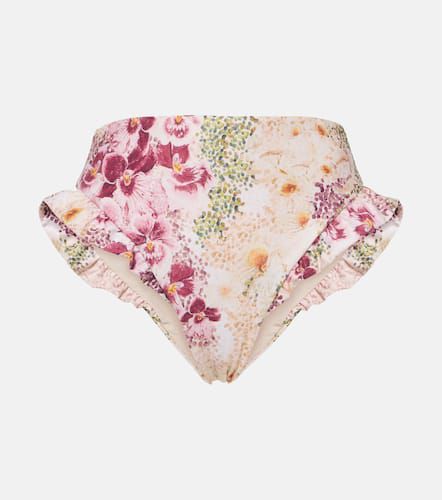 Jengibre ruffled floral high-rise bikini bottoms - Agua by Agua Bendita - Modalova