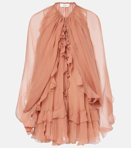 Chloe Ruffled silk muslin cape - Chloe - Modalova