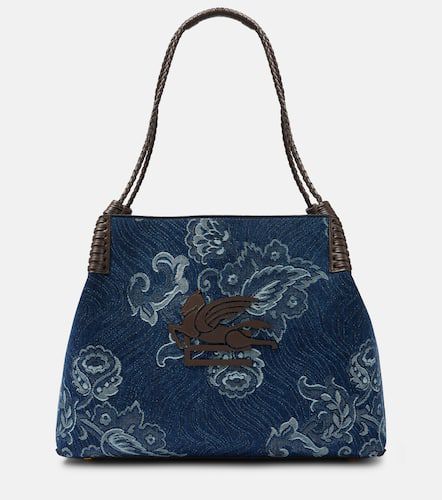 Borsa Libra Large in jacquard di denim - Etro - Modalova