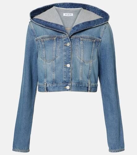 AlaÃ¯a Cropped hooded denim jacket - Alaia - Modalova