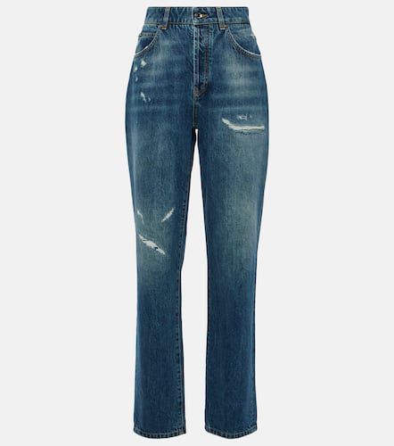 Distressed high-rise straight jeans - Dolce&Gabbana - Modalova