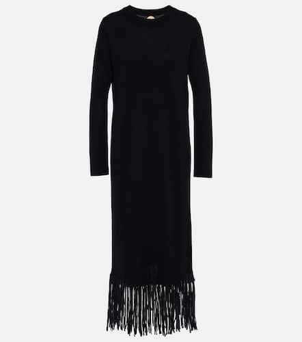 Fringed wool and cashmere midi dress - Jardin des Orangers - Modalova