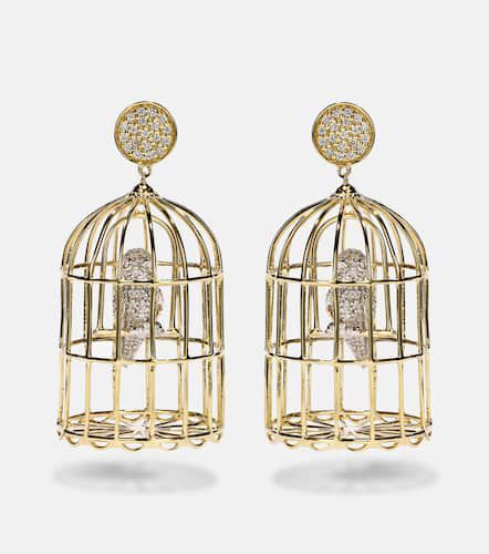 Albert Cage Large 14kt earrings with diamonds - Sydney Evan - Modalova