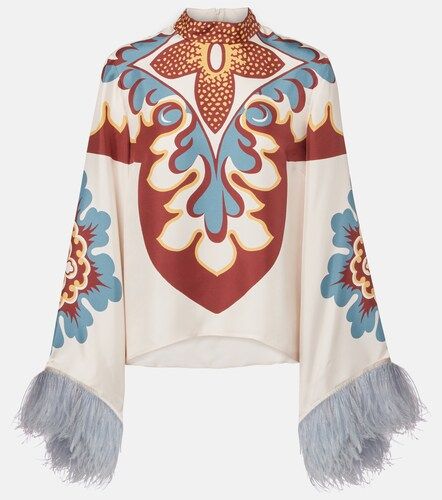 Top Make An Exit de seda con plumas - La DoubleJ - Modalova