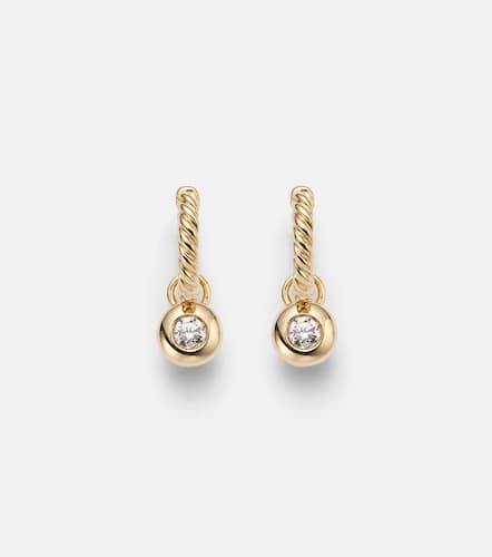 Petite Cable 18kt huggie earrings with diamonds - David Yurman - Modalova
