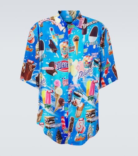 Camisa de satén estampada - Balenciaga - Modalova