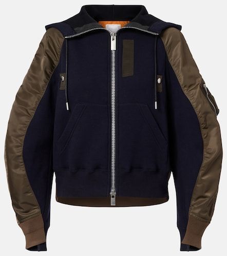 Giacca in misto cotone e twill con cappuccio - Sacai - Modalova