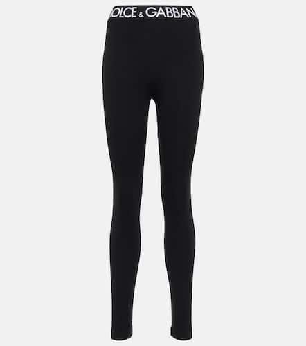 Logo cotton-blend leggings - Dolce&Gabbana - Modalova