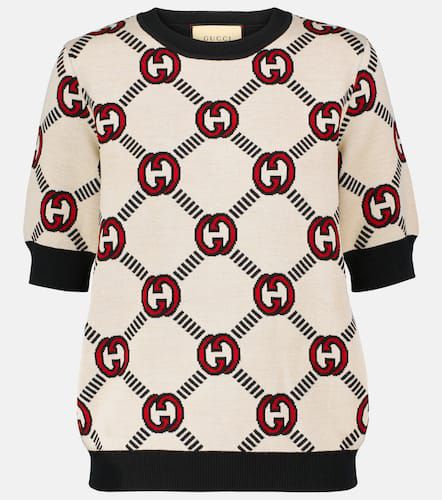 Reversible jacquard wool sweater - Gucci - Modalova