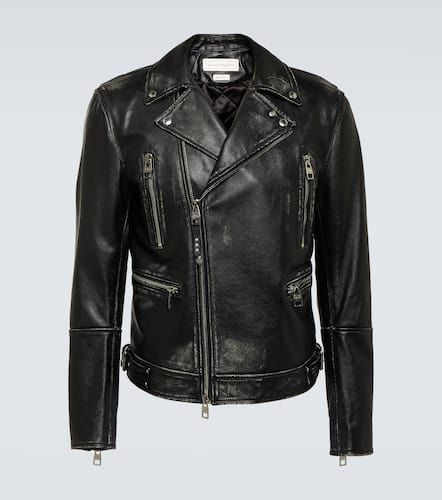Leather biker jacket - Alexander McQueen - Modalova