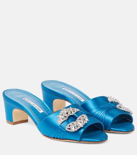 Prinap 50 embellished satin mules - Manolo Blahnik - Modalova