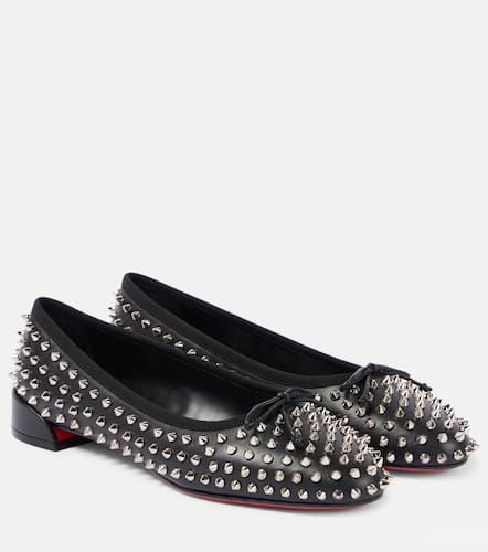 Spiked leather ballet flats - Christian Louboutin - Modalova