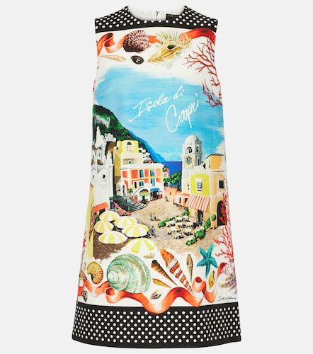 Abito corto Capri in cotone con stampa - Dolce&Gabbana - Modalova