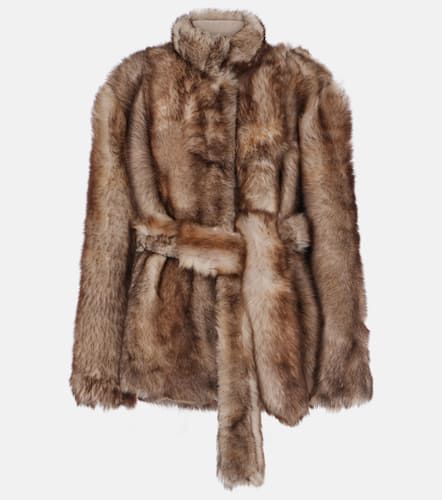 Elsa belted shearling coat - Nour Hammour - Modalova