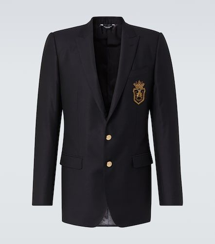 Patch-applique wool and silk blazer - Dolce&Gabbana - Modalova