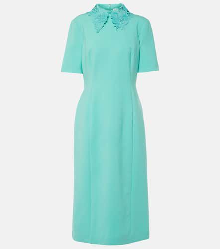 Lace-trimmed wool-blend midi dress - Oscar de la Renta - Modalova