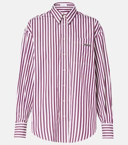 Striped cotton poplin shirt - Brunello Cucinelli - Modalova