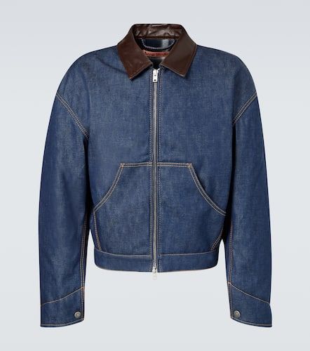 Leather-trimmed denim jacket - Acne Studios - Modalova
