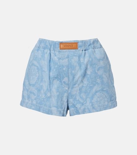 Versace Shorts Barocco de chambray - Versace - Modalova