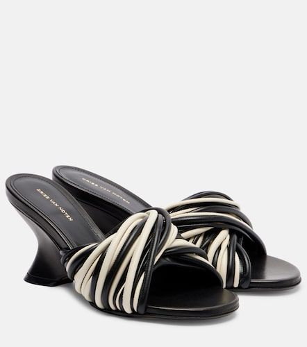 Leather wedge mules - Dries Van Noten - Modalova