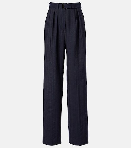 Belted wool wide-leg pants - Dries Van Noten - Modalova