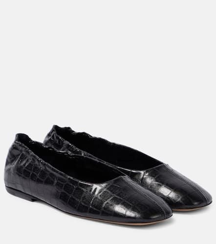 Croc-effect leather ballet flats - Dries Van Noten - Modalova