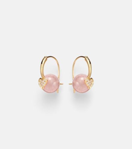 Orecchini in oro 14kt con diamanti e morganite - Sydney Evan - Modalova