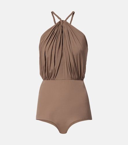 Gathered silk georgette bodysuit - Elie Saab - Modalova