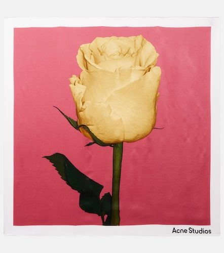 Sciarpa in raso di seta con stampa floreale - Acne Studios - Modalova