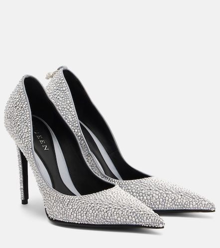 McQueen Skull studded satin pumps - McQueen - Modalova