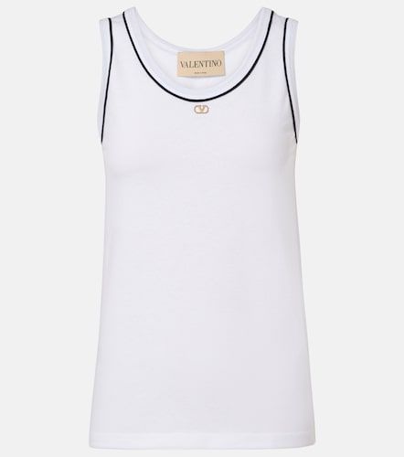 Top de jersey de algodón con VLogo - Valentino - Modalova