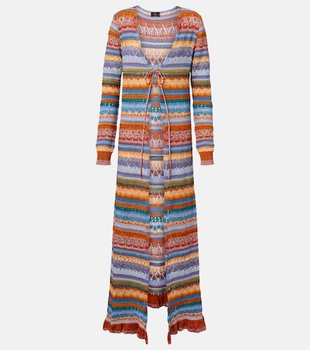 Cardigan in cotone crochet a righe - Etro - Modalova