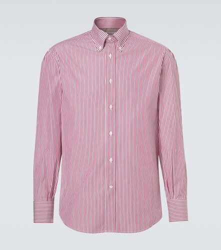Camicia in popeline di cotone a righe - Brunello Cucinelli - Modalova