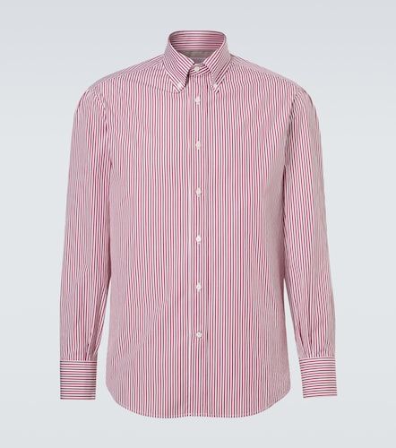 Camicia in popeline di cotone a righe - Brunello Cucinelli - Modalova