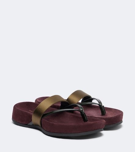 Sandali infradito in raso e pelle - Dries Van Noten - Modalova